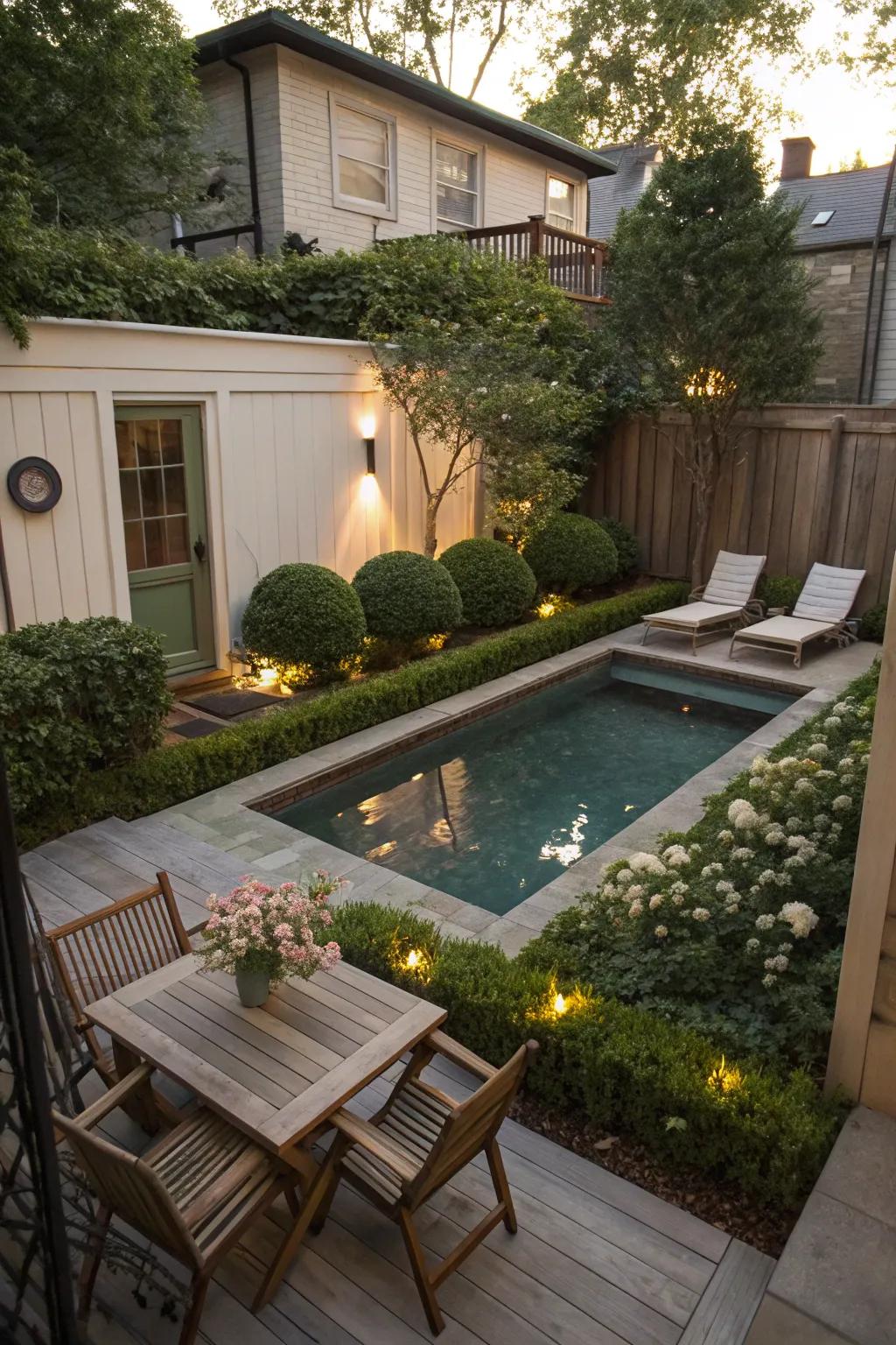 A compact pool making the most of limited space.