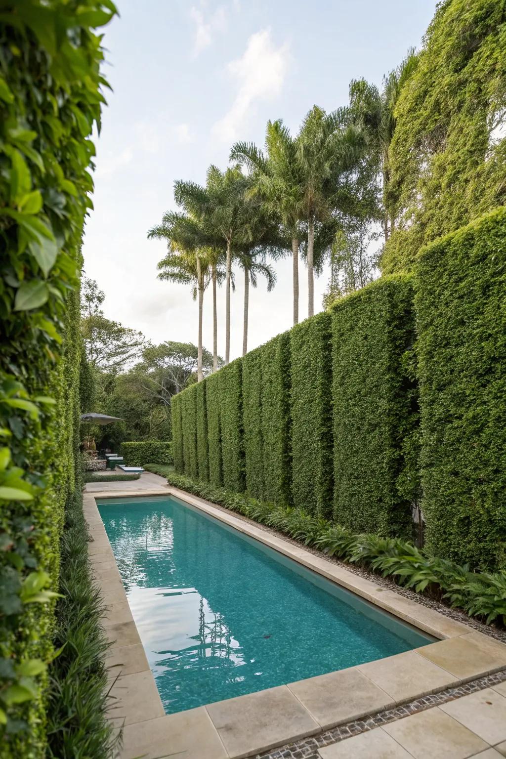 Lush greenery creates a natural and beautiful privacy barrier.