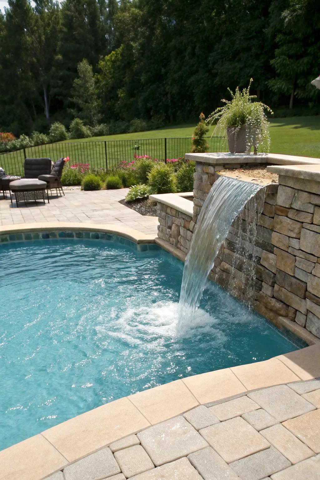 Enhance your pool's ambiance with luxurious water features.