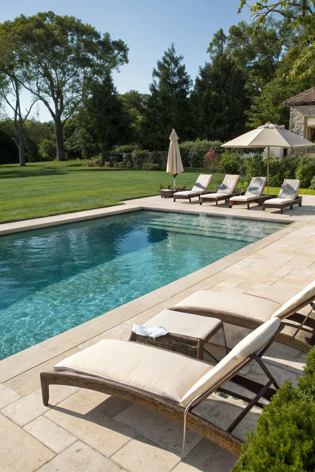 Relax and soak up the sun on a stylish tanning ledge.