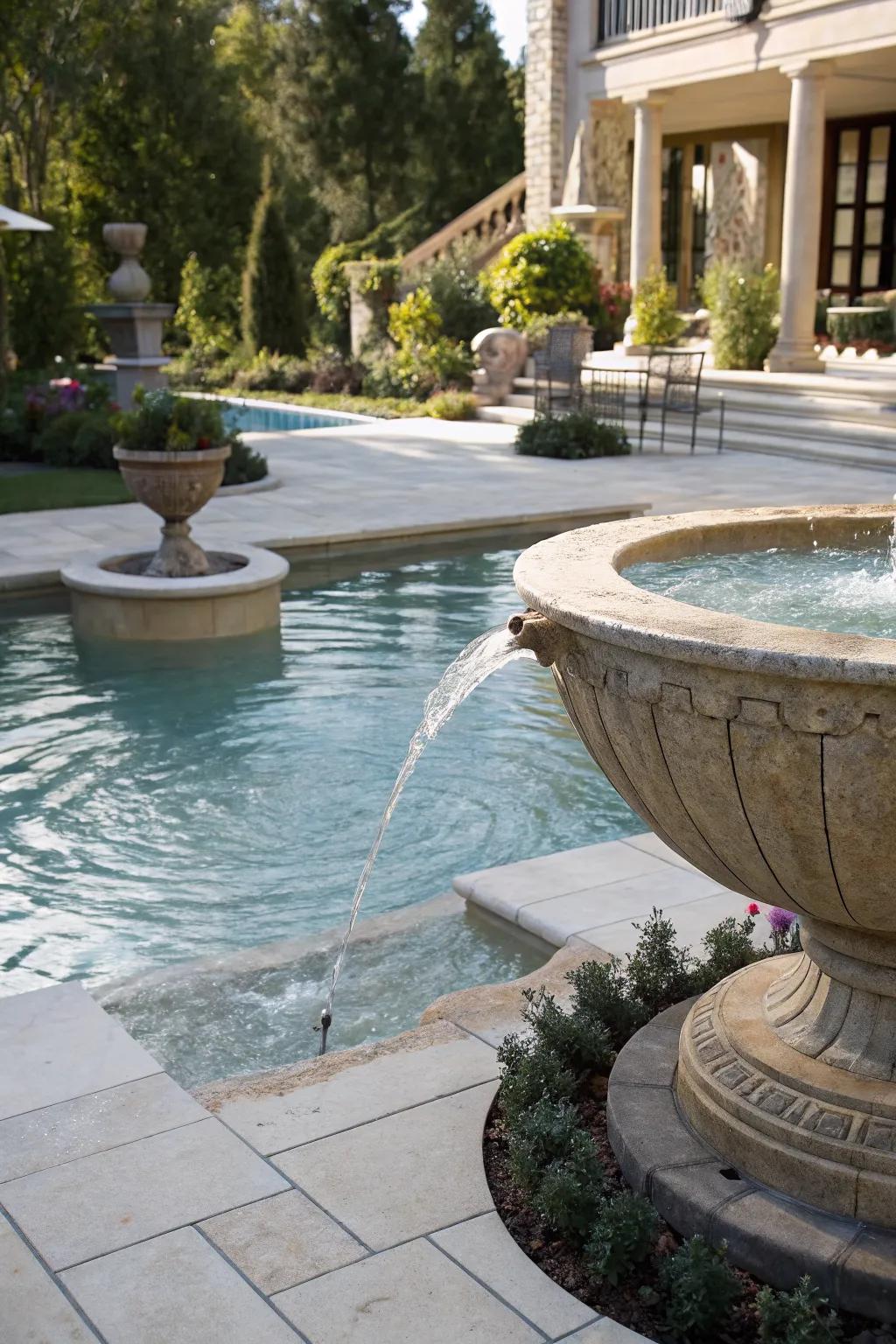 Bowl fountains add a touch of elegance and sophistication.