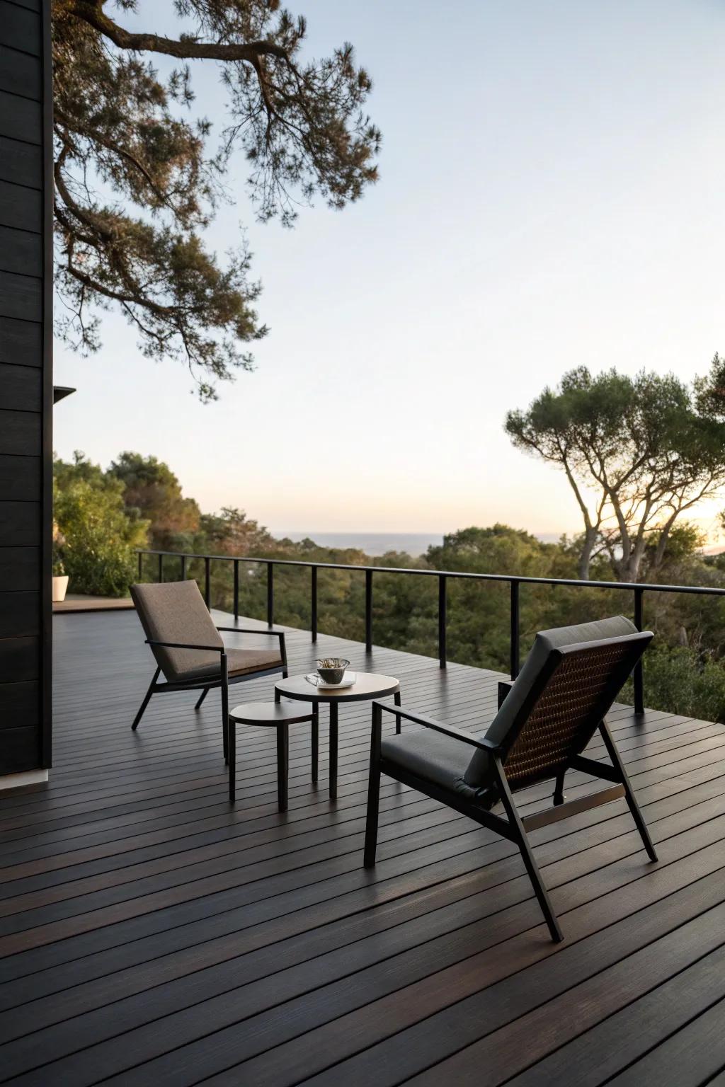 Dark Brown decks add a modern elegance to outdoor spaces.