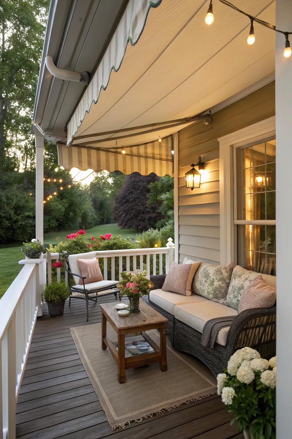 Create a cozy outdoor haven with the right awning.