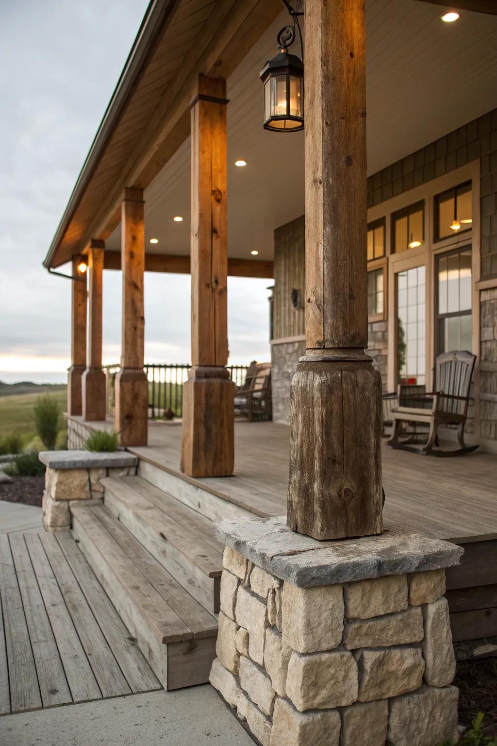 Stone bases provide a solid and elegant foundation.