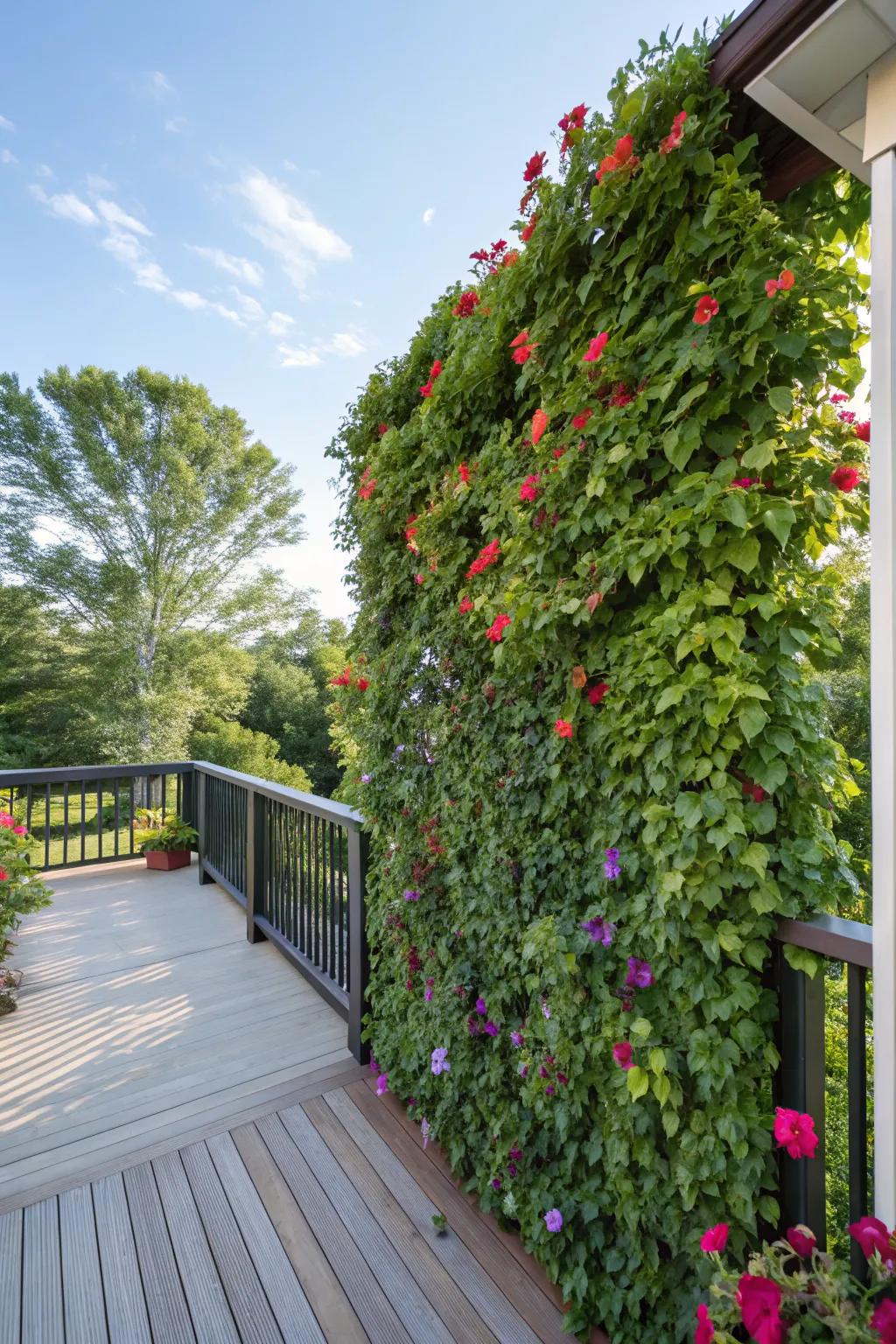 Vertical gardens create a natural and beautiful privacy screen.