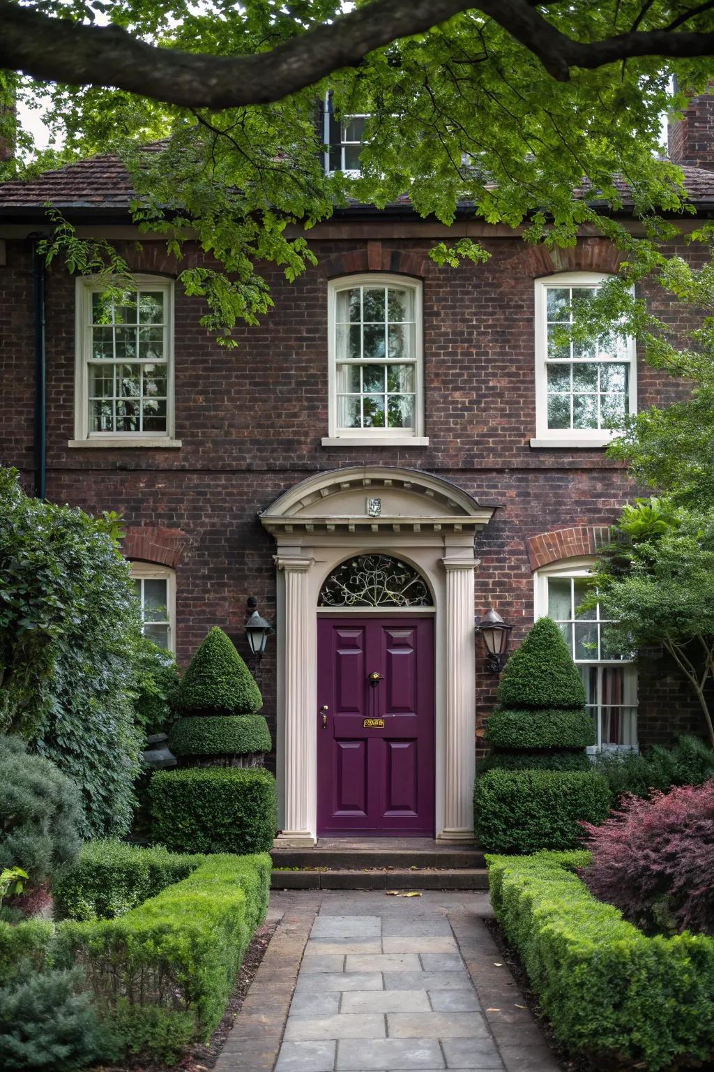 Burgundy doors bring a sense of luxury and richness to your home's facade.