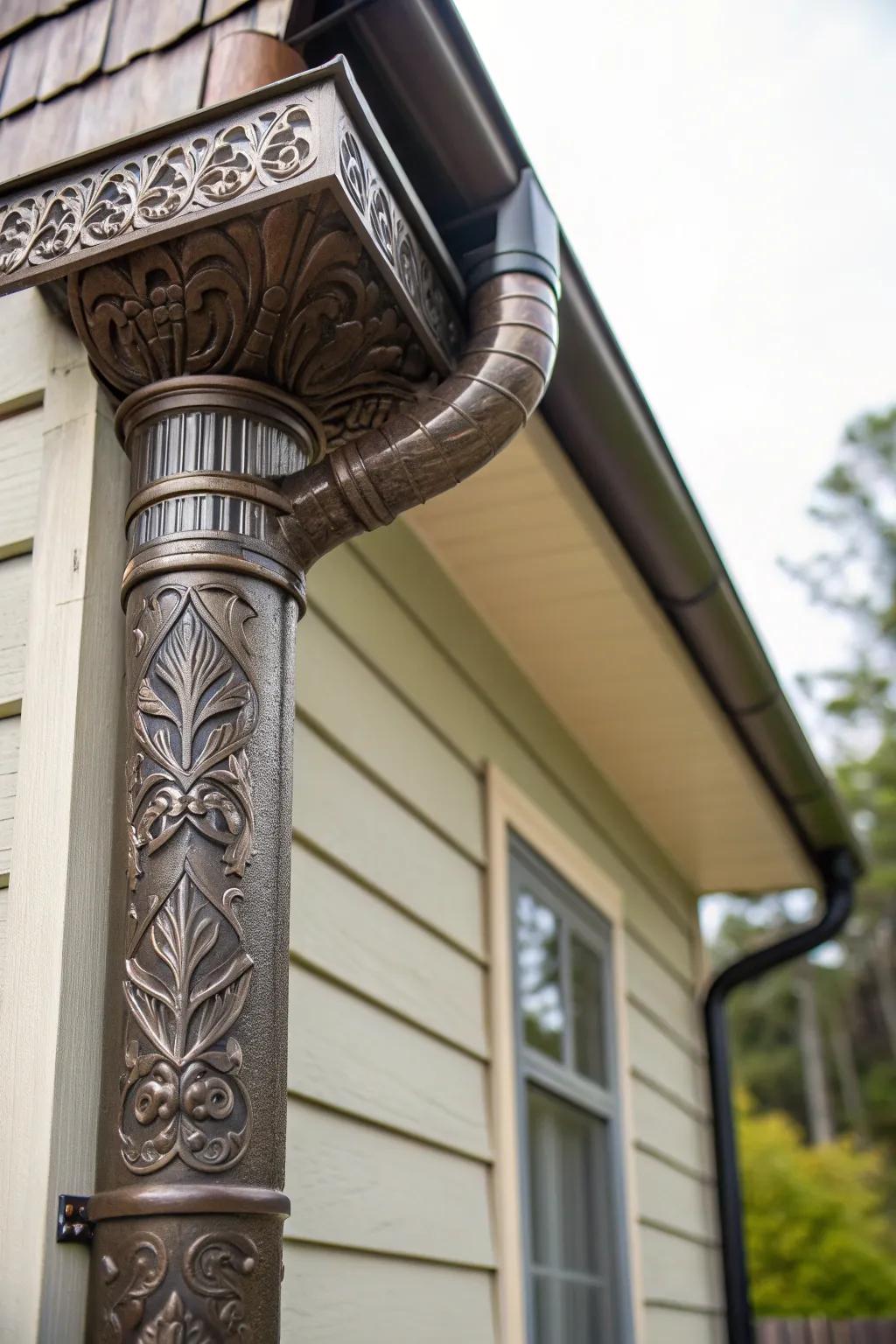 Add flair to your home with decorative downspouts.