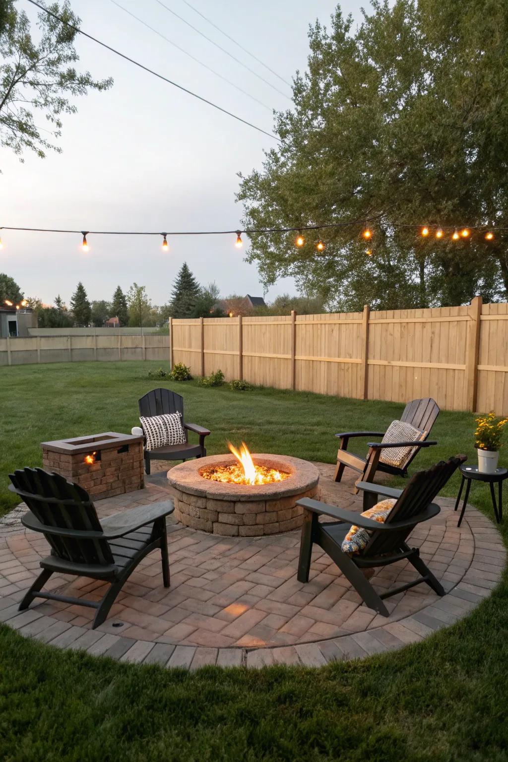 A fire pit brings warmth and ambiance to any backyard.