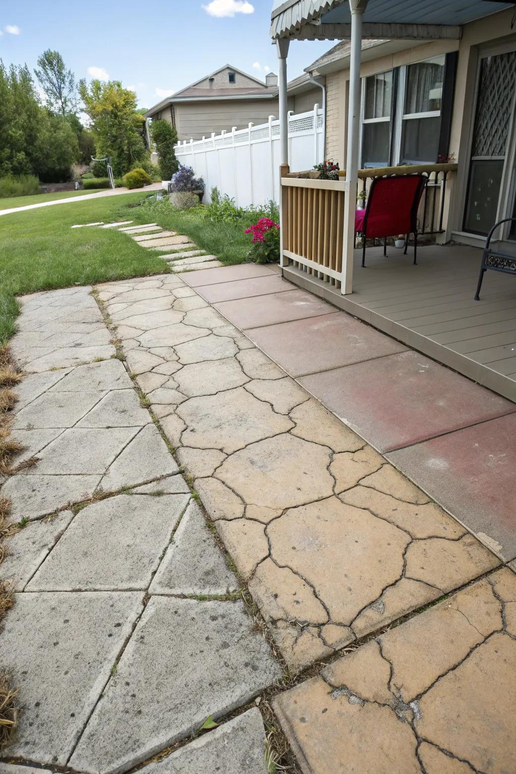 The dramatic difference between before and after resurfacing.