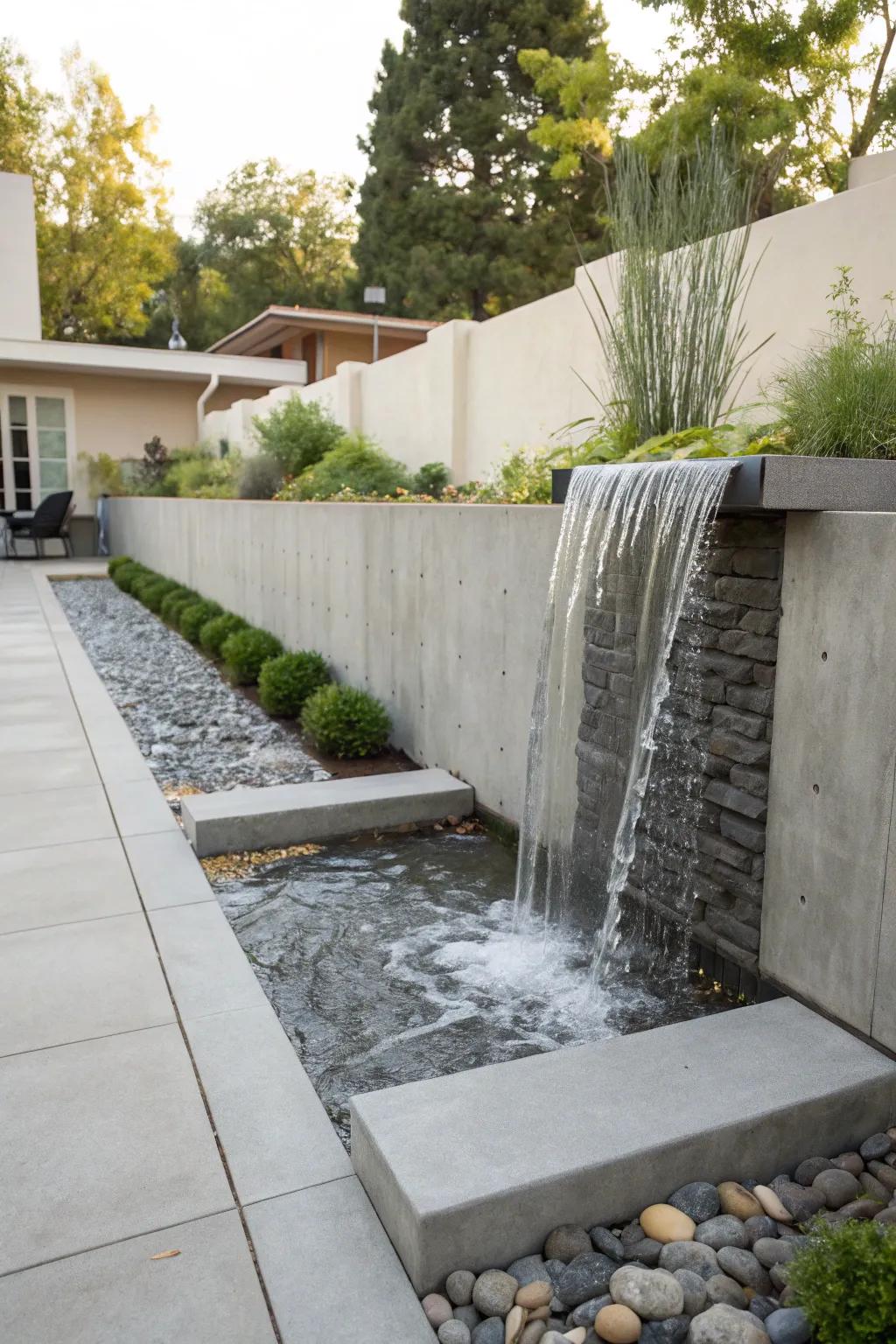 Sleek and modern, this waterfall design is perfect for a contemporary look.