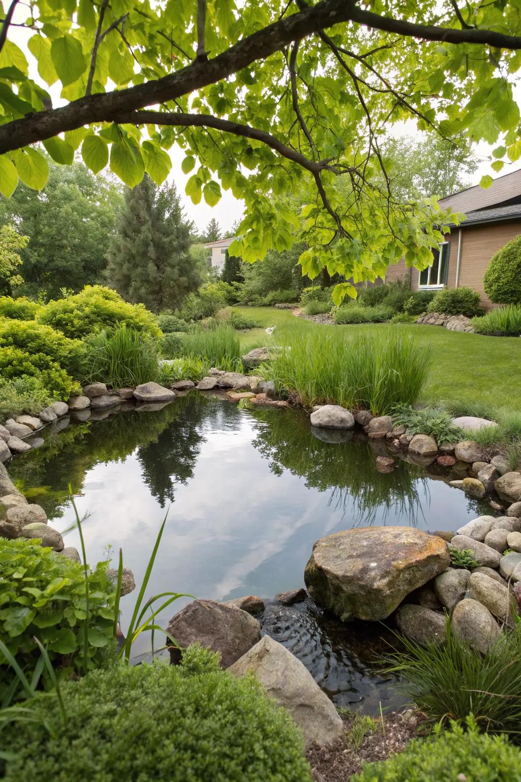 A water feature can add tranquility and visual interest to your rock garden.