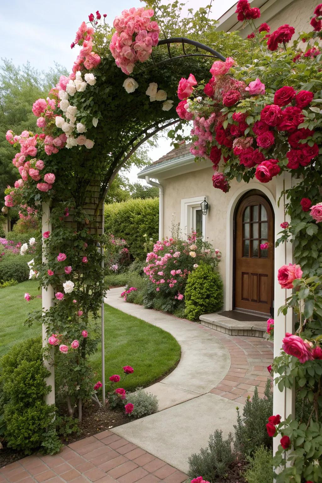 Create a fairy-tale entrance with climbing roses.