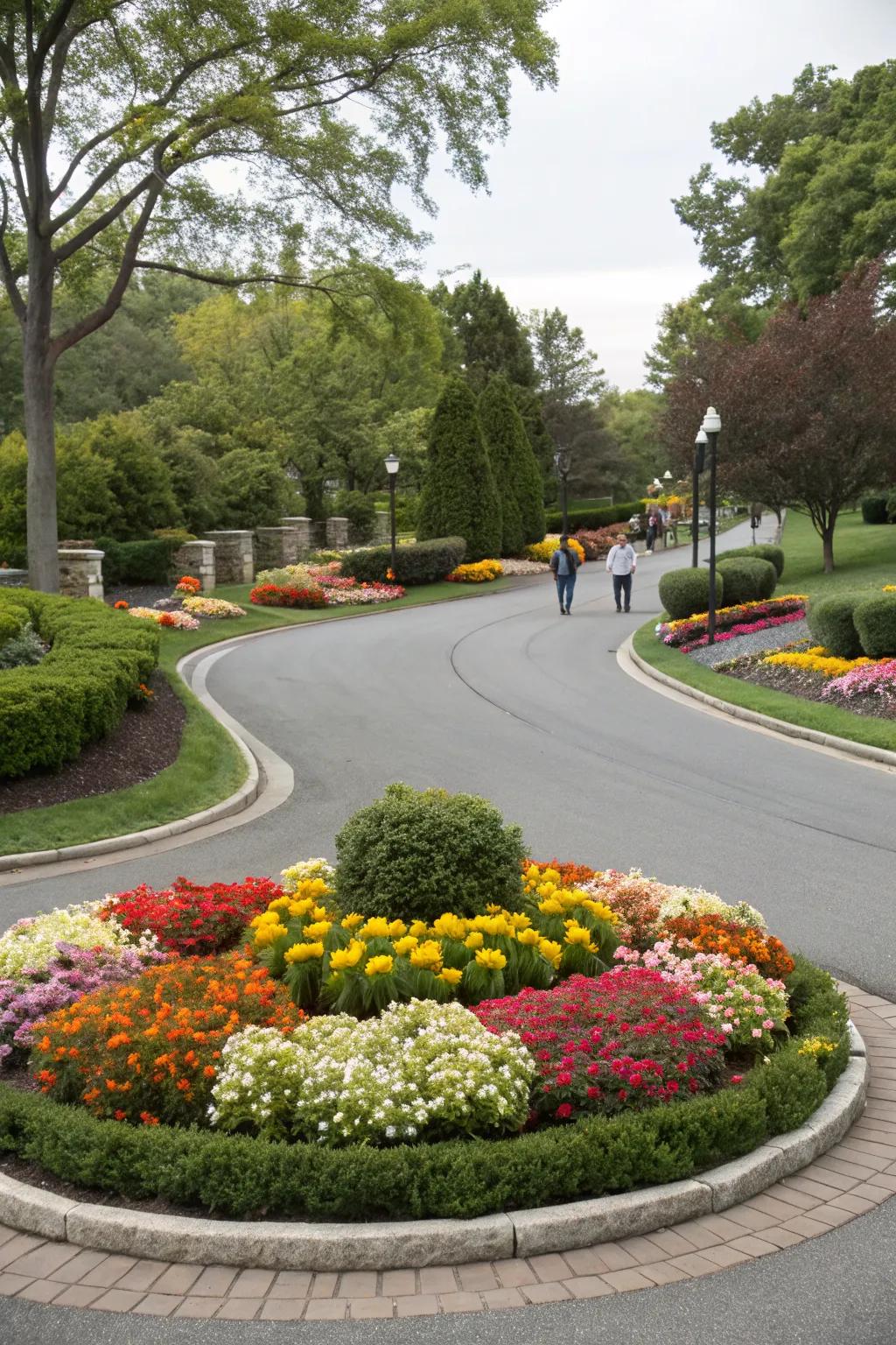 A floral wonderland adds color and life to your driveway.