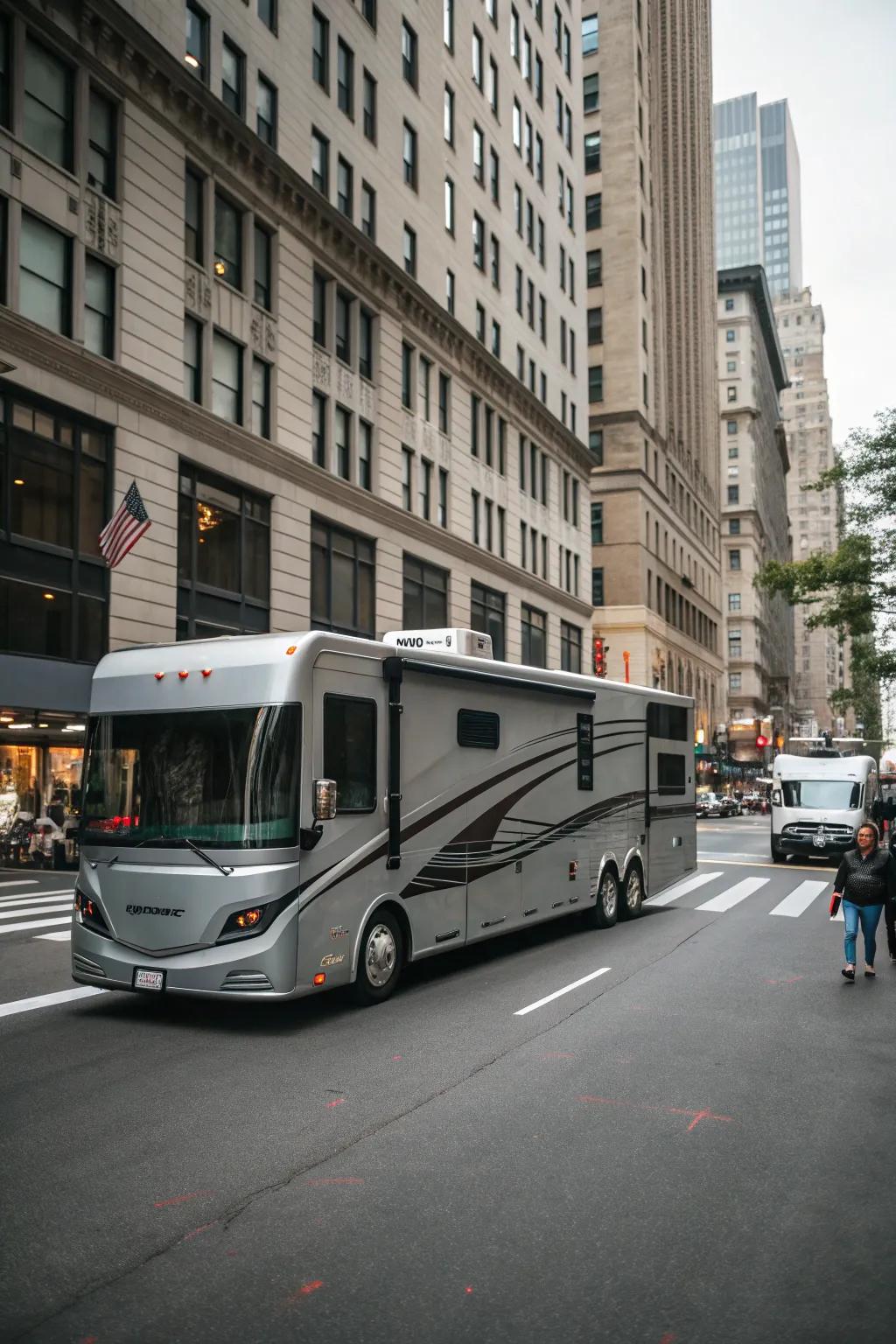 A modern minimalist RV design that exudes sophistication.