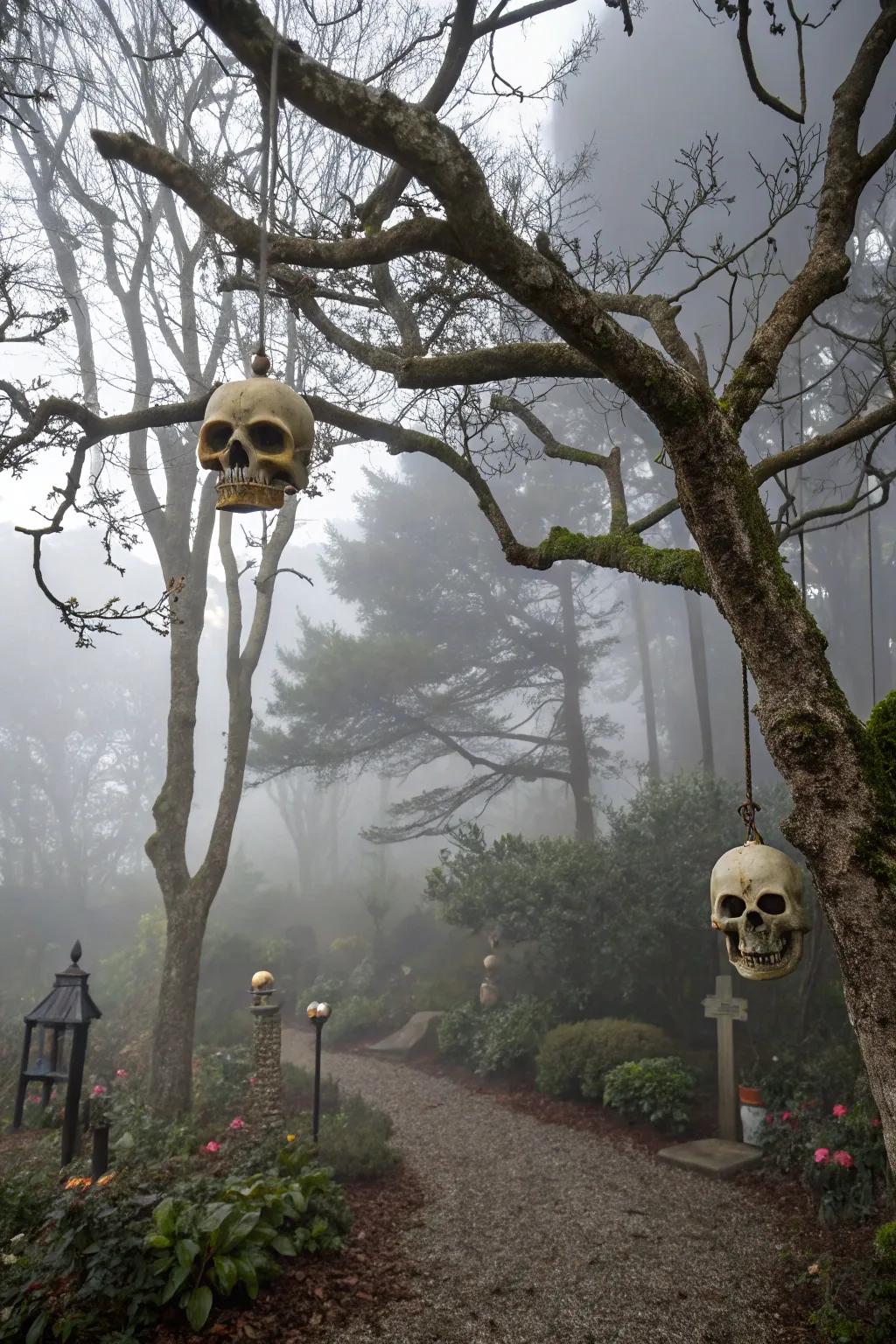 Skulls add an edgy atmosphere to your garden.