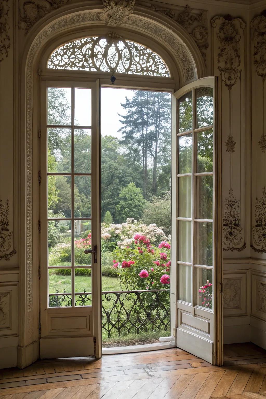 Add a touch of elegance with French screen doors on your porch.