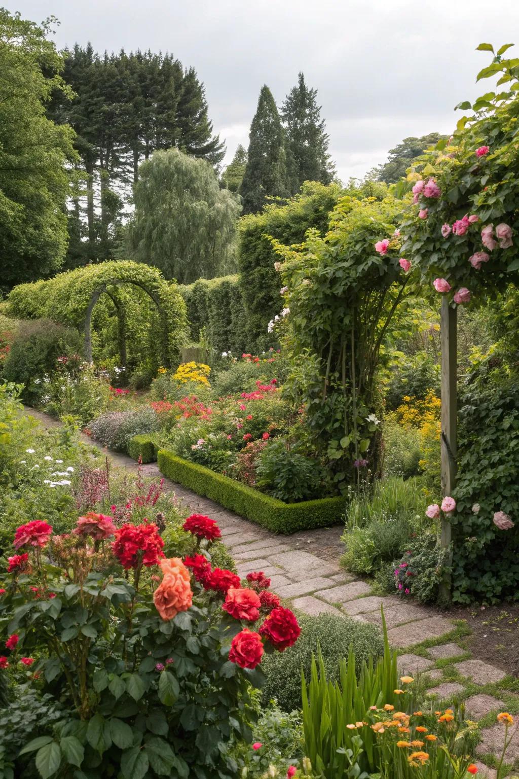 Lush vegetation wraps your secret garden in a blanket of green.