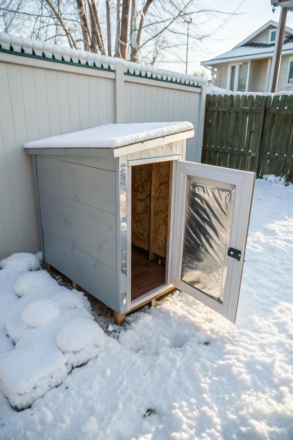 Keep your cats warm with an insulated shed.