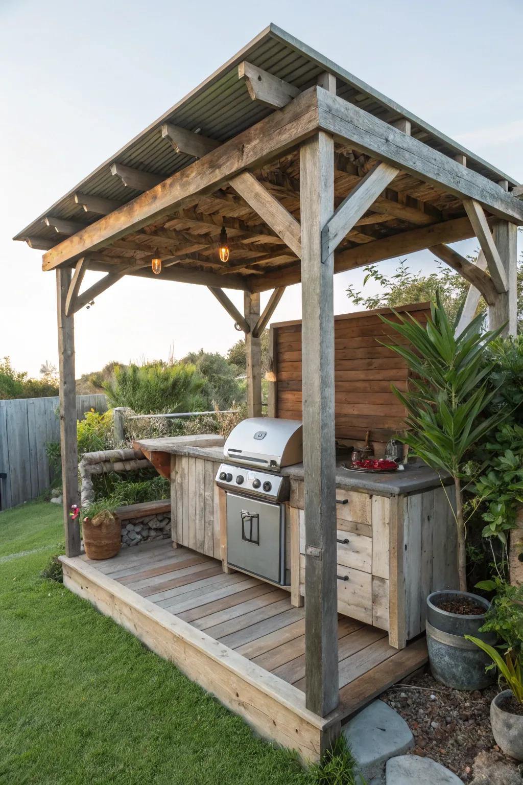 Craft your own unique BBQ shelter with a DIY project.