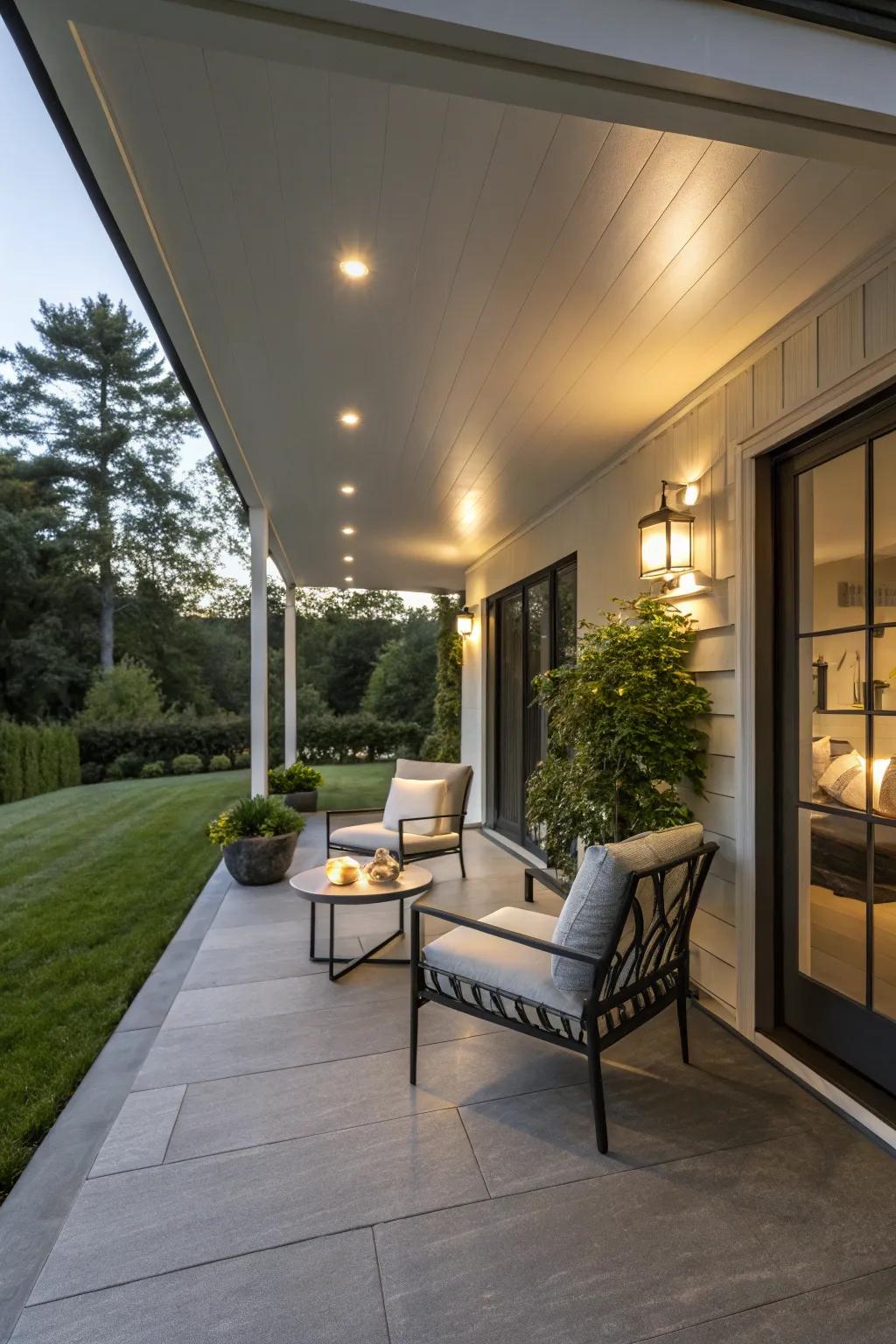 A modern flat roof offers a sleek, minimalist aesthetic.