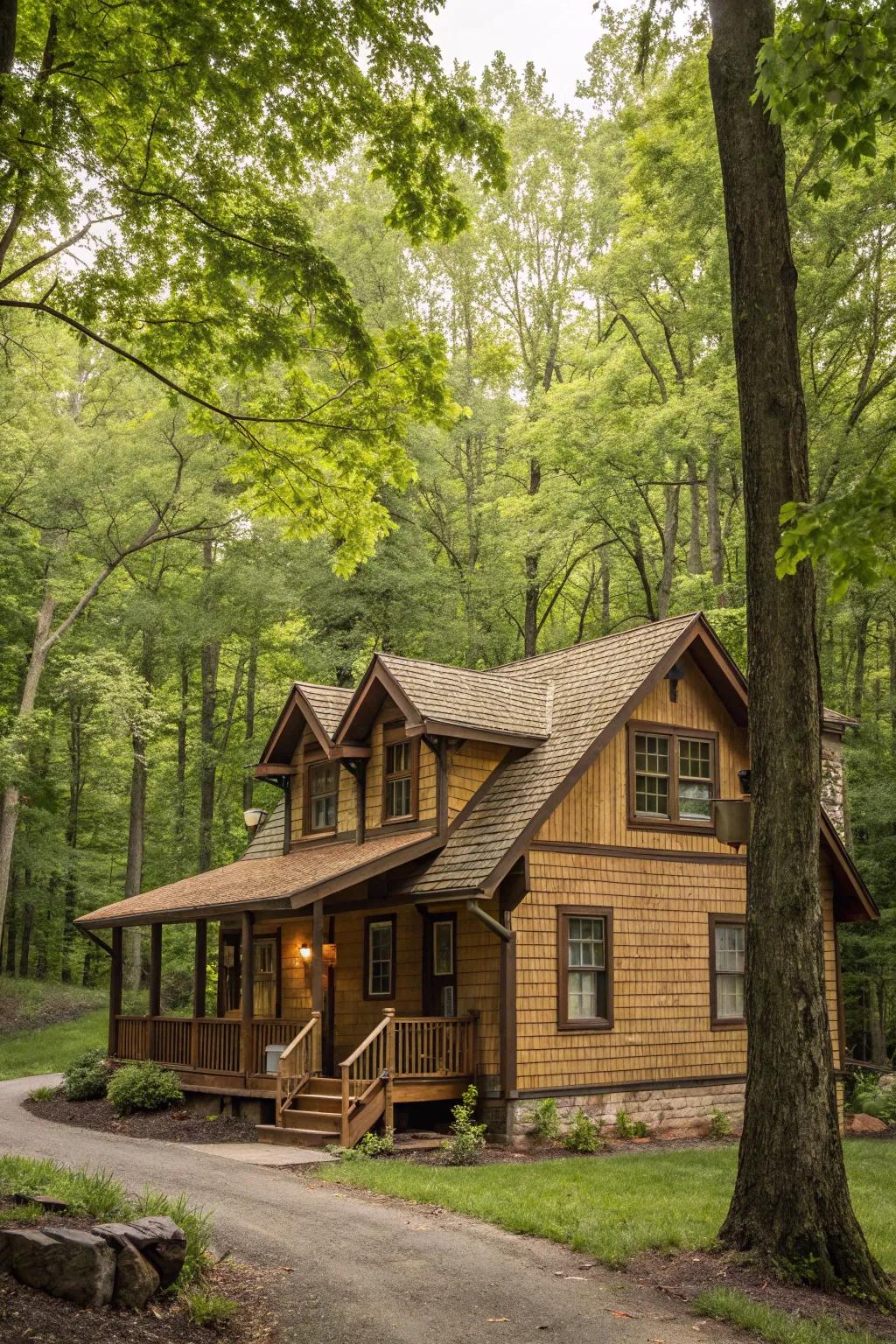 Earthy tones create a warm and welcoming atmosphere.