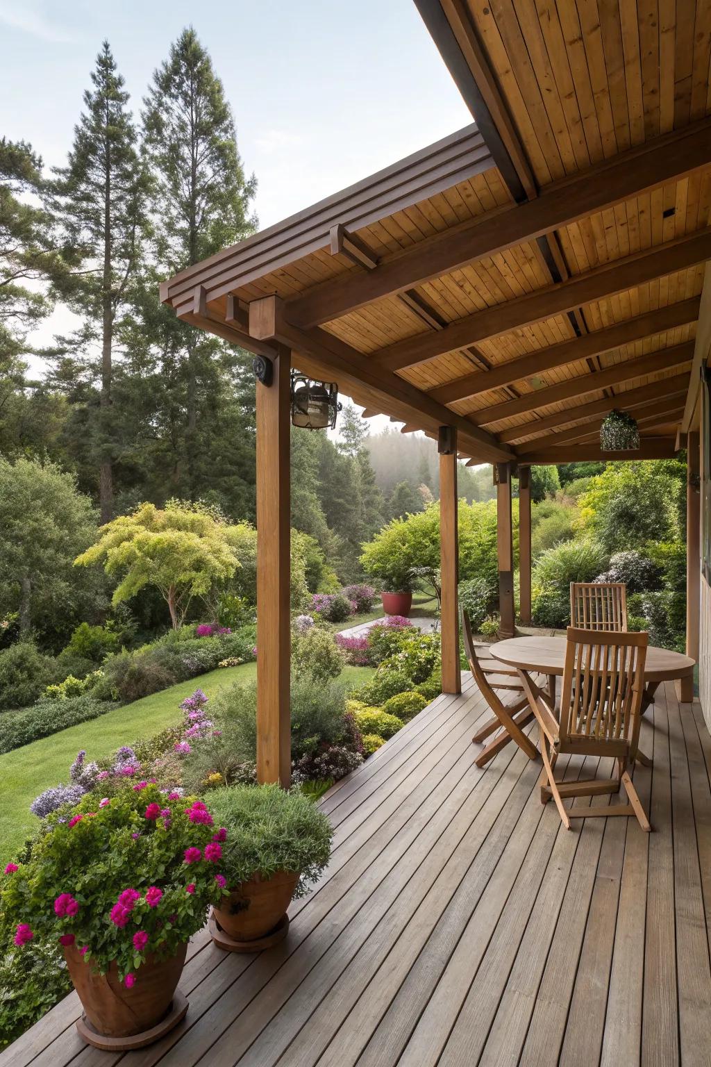 Natural wood brings a warm and inviting aesthetic to your deck.