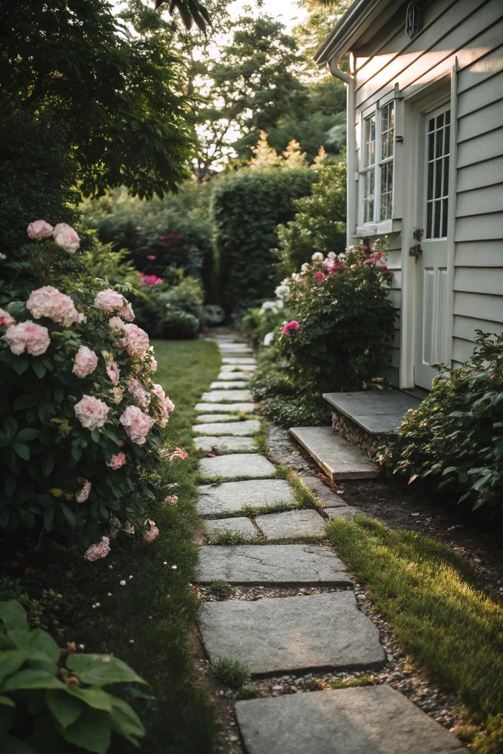 Stone pathways add elegance and direction.