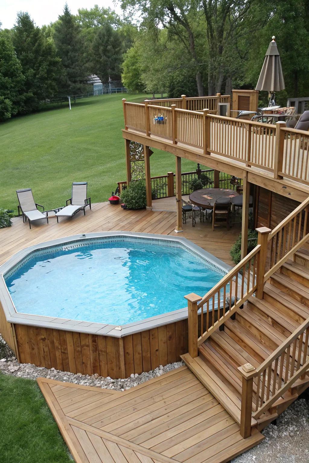 Multi-level decks offer both functionality and stunning design.