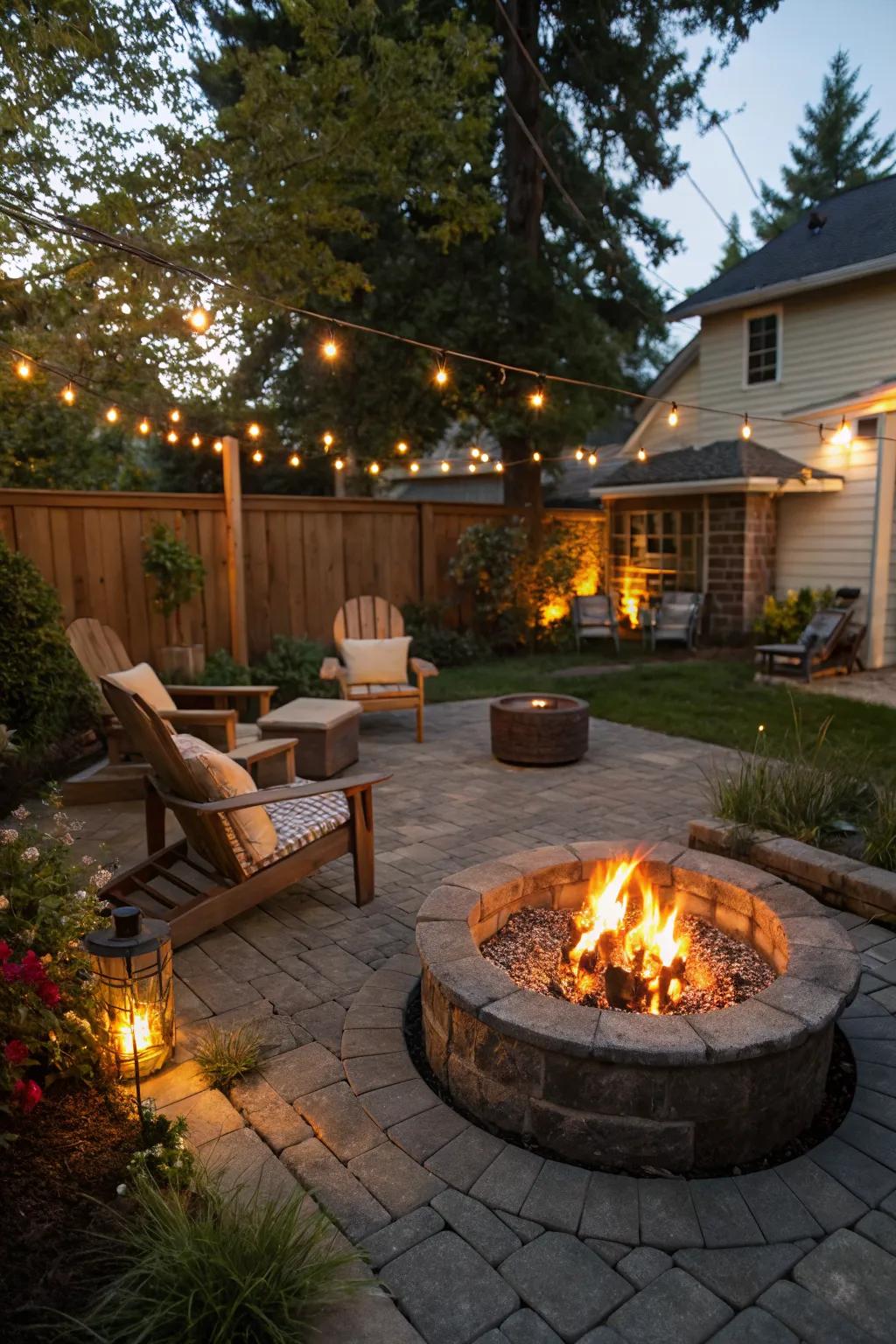A fire pit brings both warmth and a focal point to your backyard.