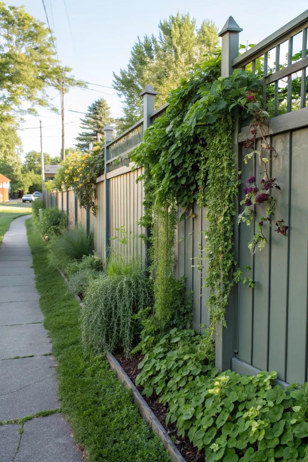 Maximize your garden space with a vertical garden filled with vibrant plants.