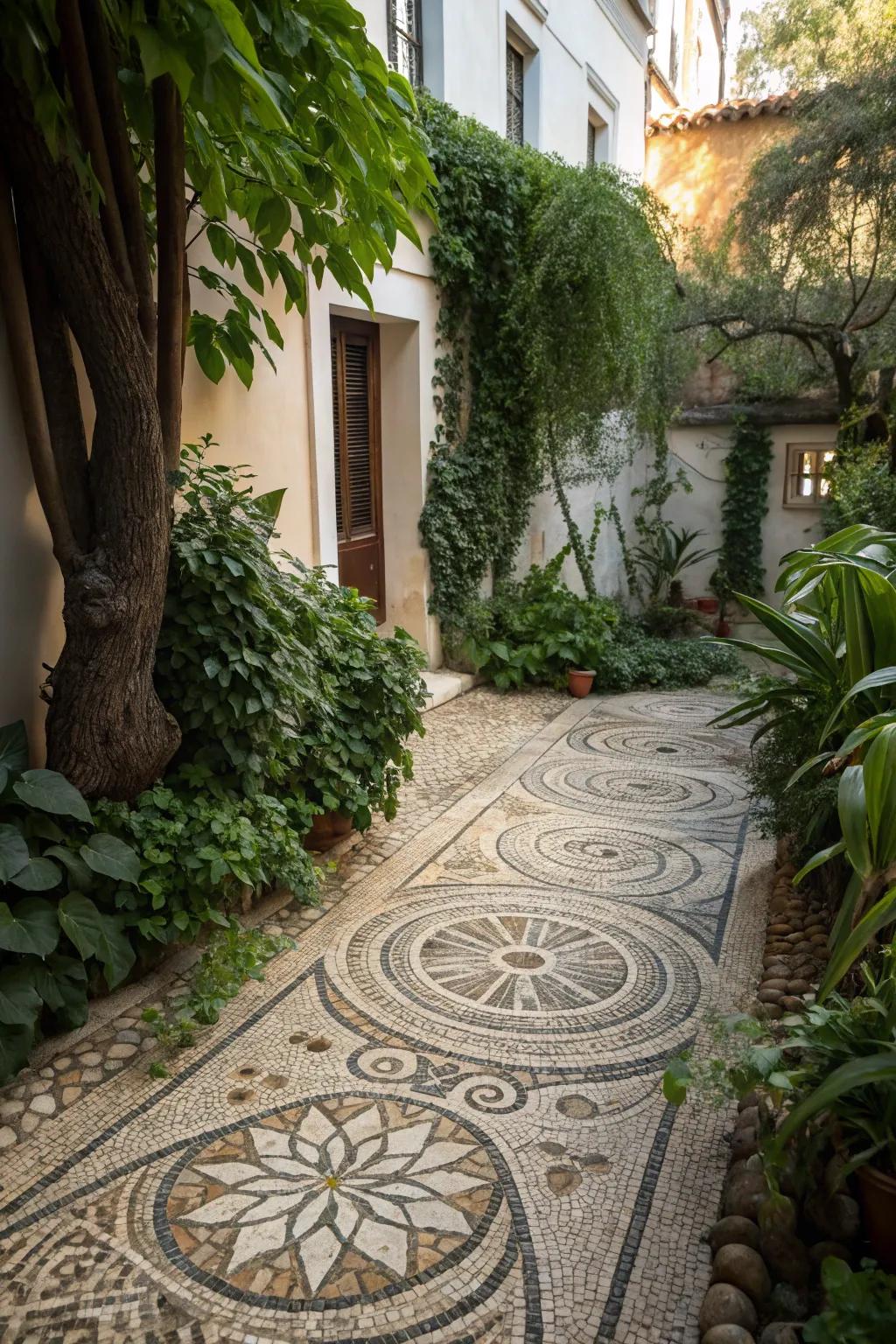Personalize your garden with unique pebble patterns.