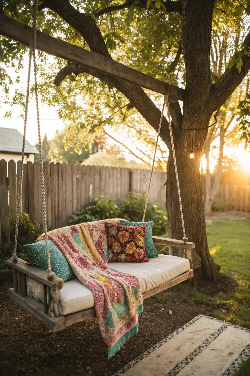 Cushions add comfort and style to any swing.