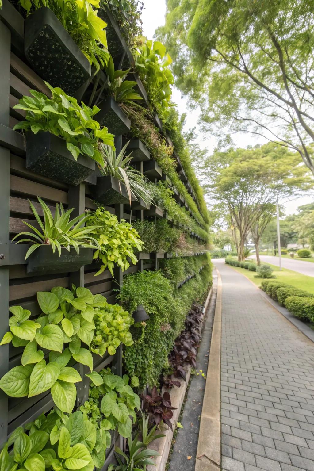 Vertical gardens are perfect for adding greenery without taking up ground space.
