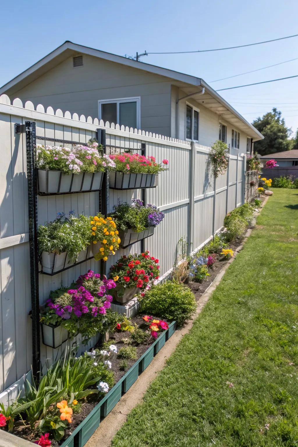 Vertical gardens maximize space and add vibrant colors.
