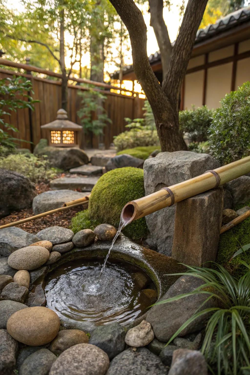 A miniature water feature adds a soothing soundscape to your garden.