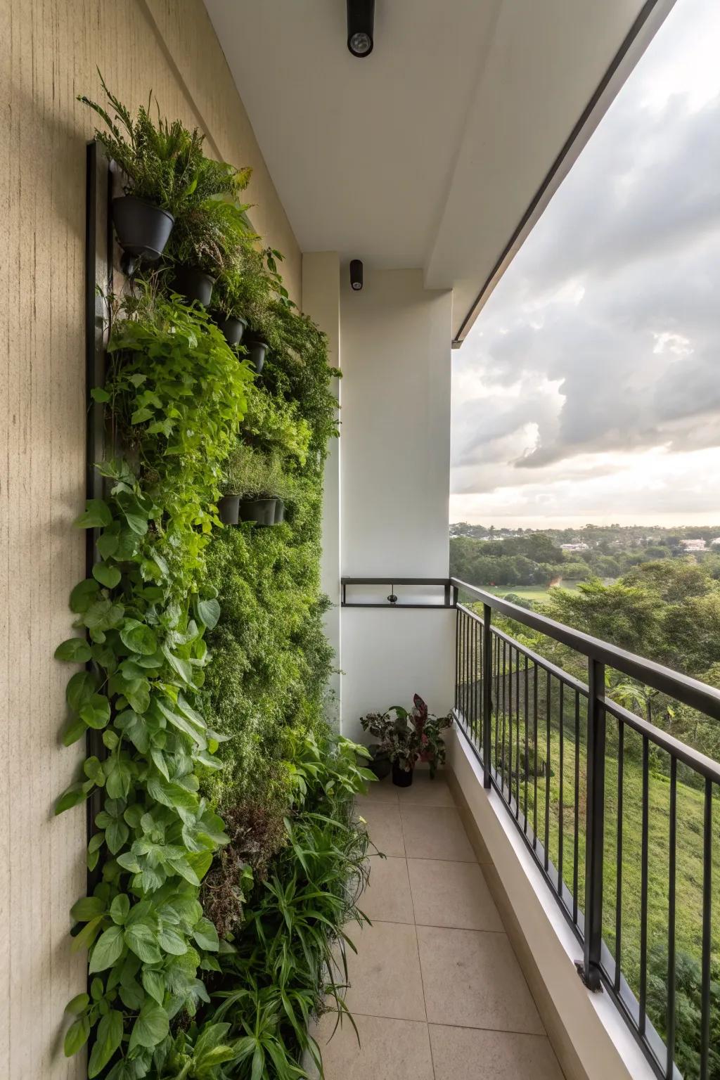 Vertical gardens maximize space and bring nature closer.