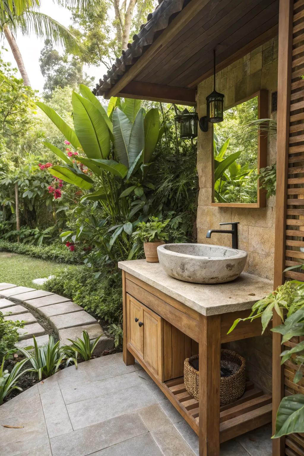 Wood elements create a seamless blend with nature.