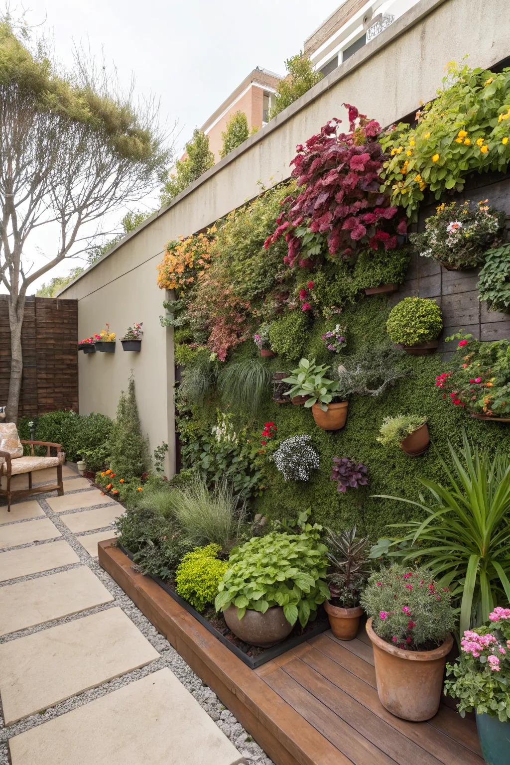 Go vertical with your garden to save space and add greenery.