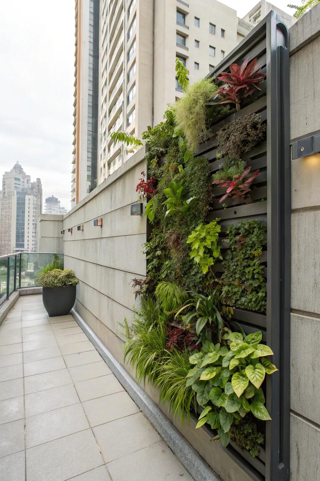 Maximize your garden space with a vertical plant display.