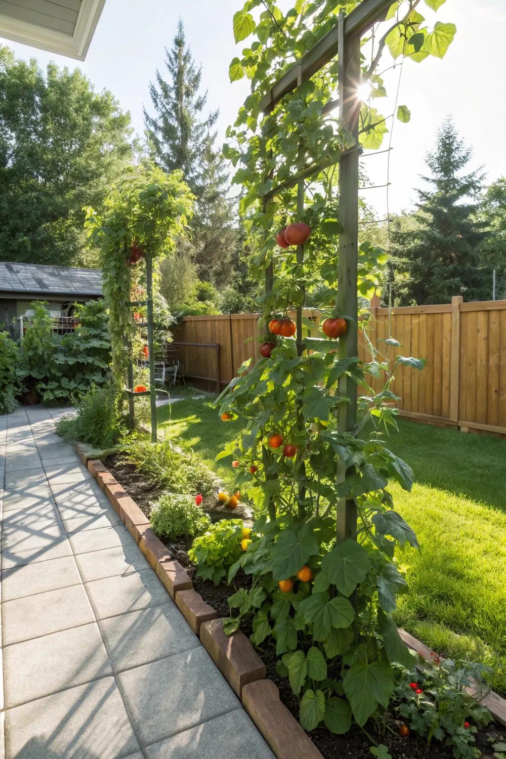 Vertical gardening is a smart way to maximize space.