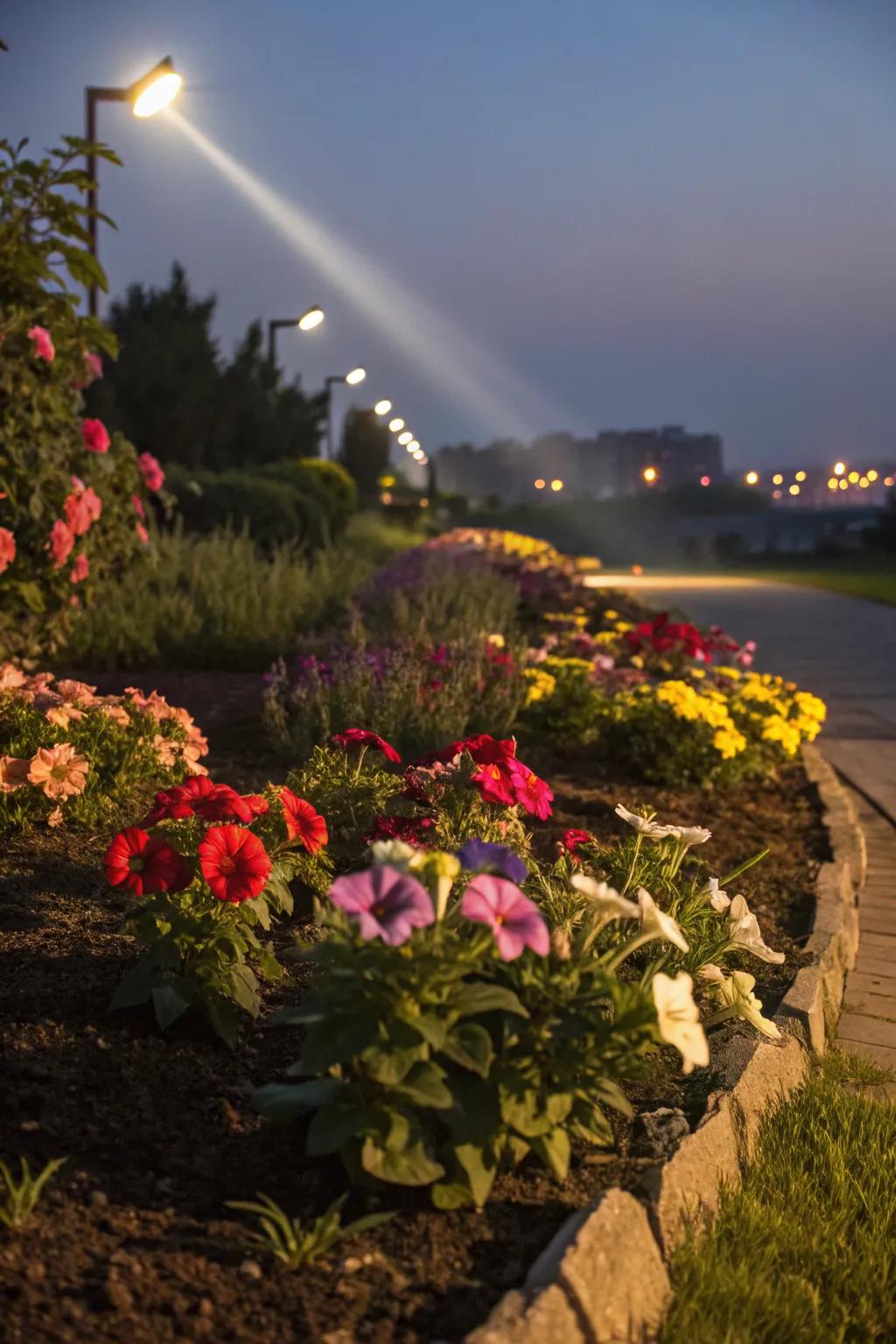 Make your garden beds pop with strategically placed solar lights.