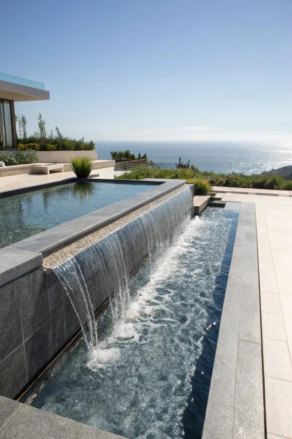 Granite spillways offer both style and simplicity.