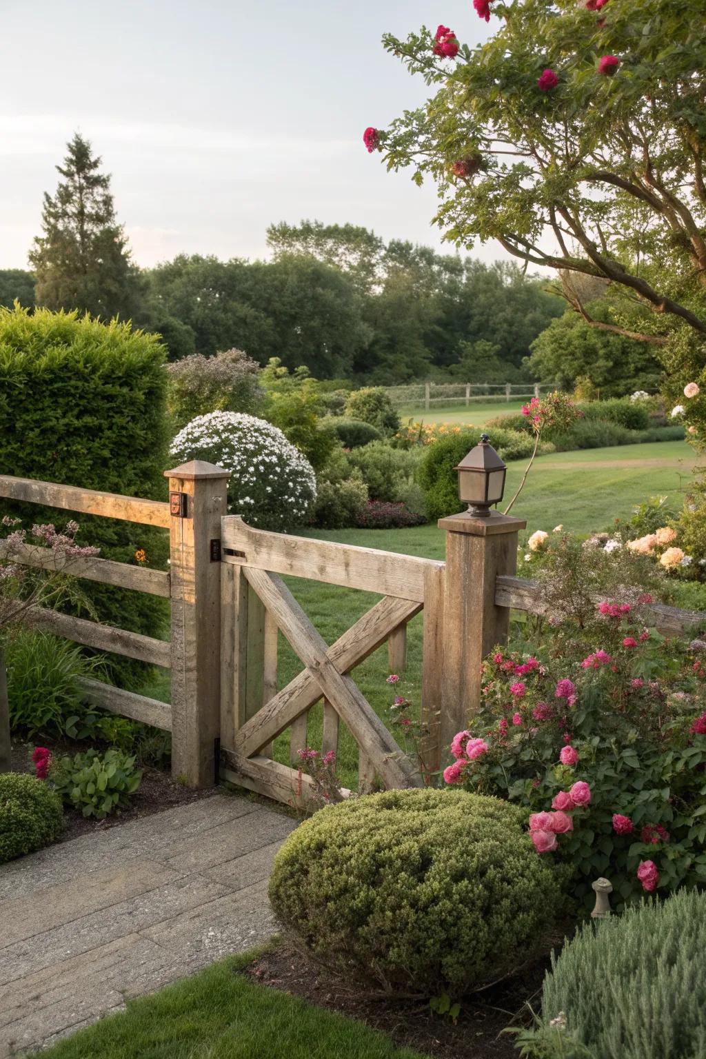 Four-rail gate provides added security for small animals.