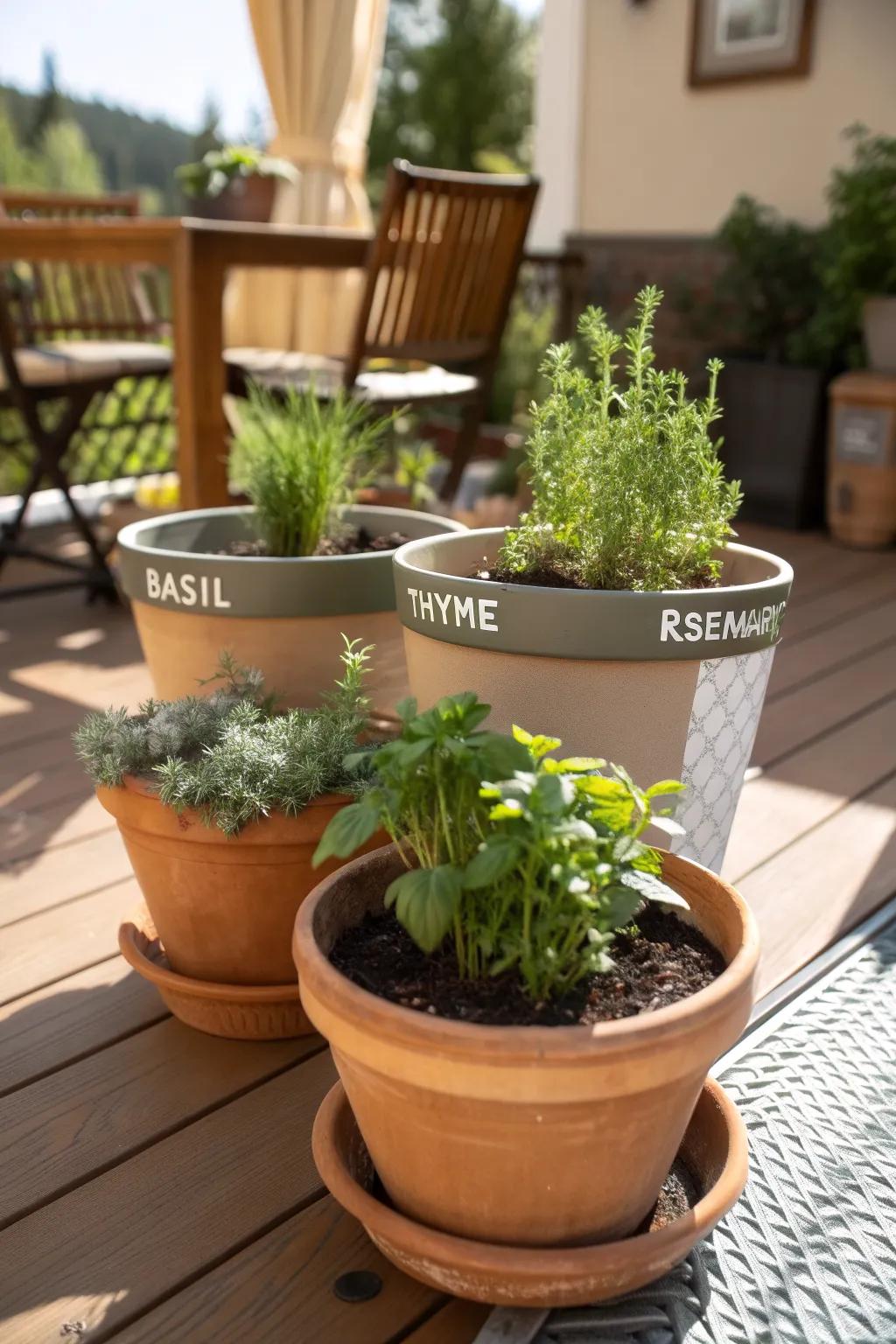 Create your own herb haven with stacked pots.