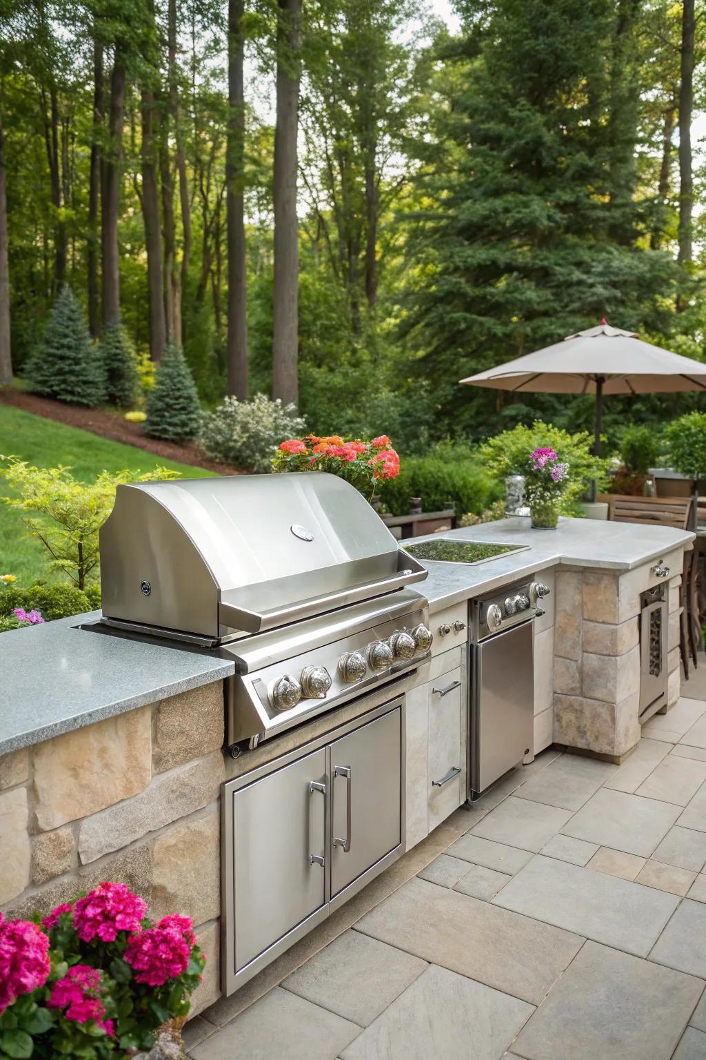 Grill like a pro with a built-in barbecue.