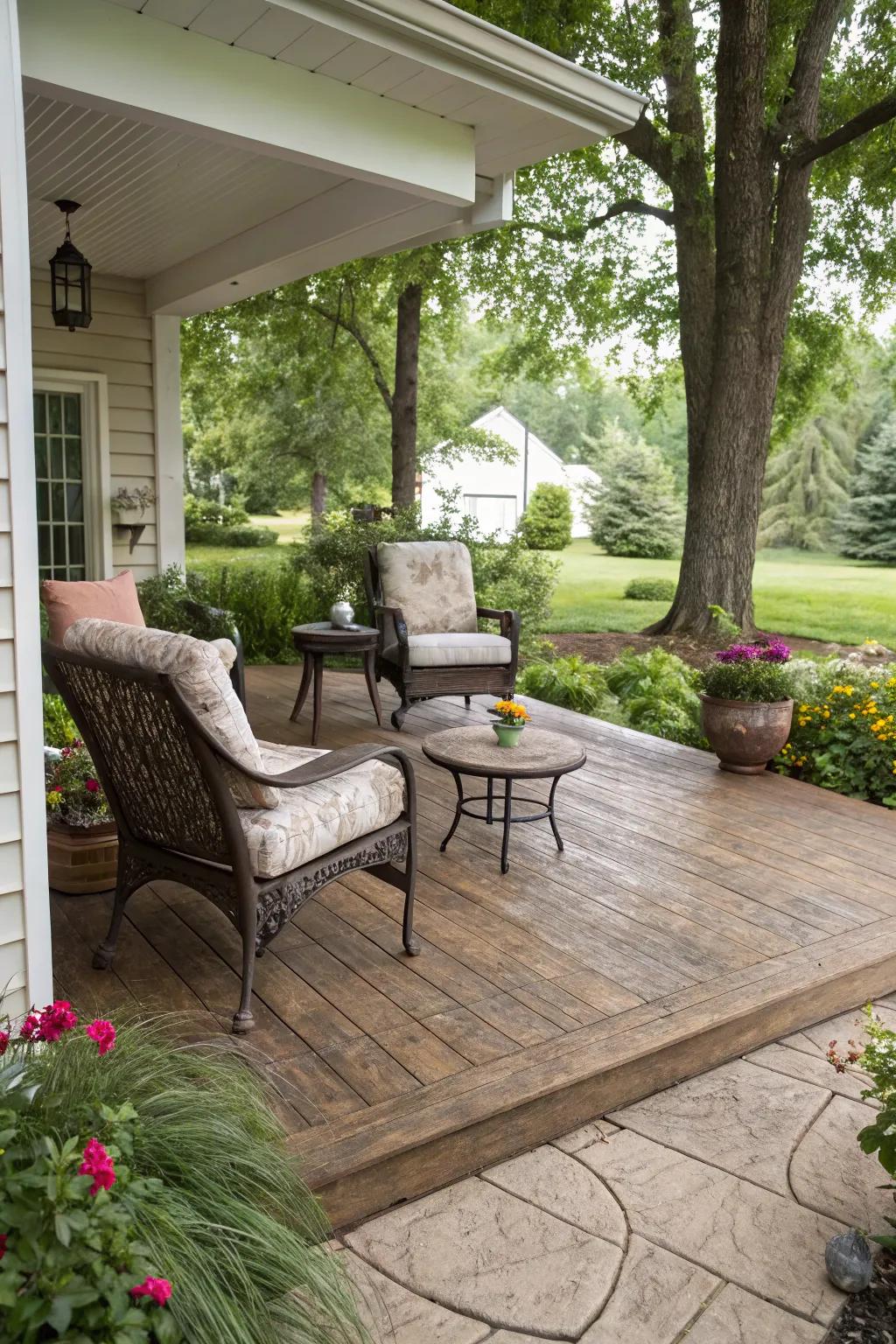 Enjoy the rustic appeal of wood without the upkeep.