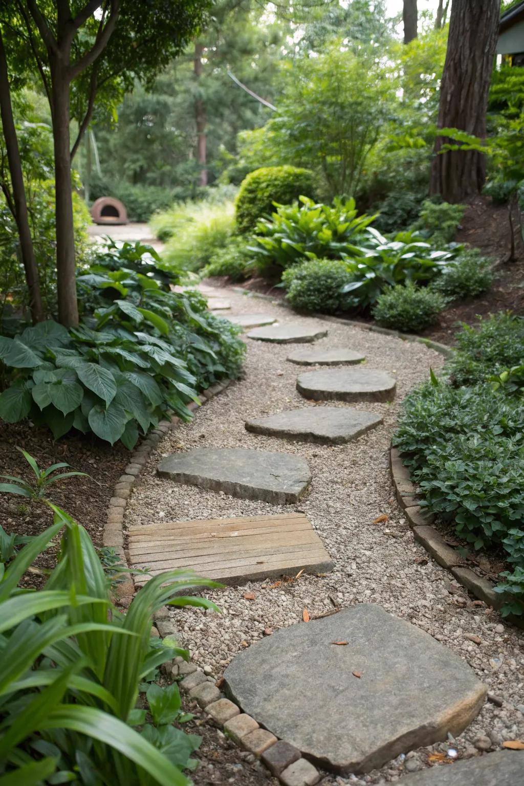 Mixed materials offer a unique texture and style.