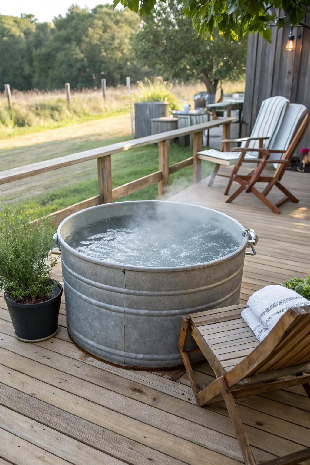 Seamlessly blend your hot tub into a stylish deck setup.