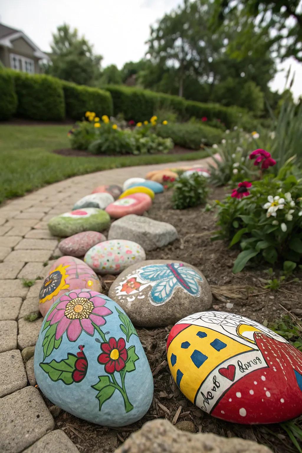Add a personal touch to your decor with painted stones.