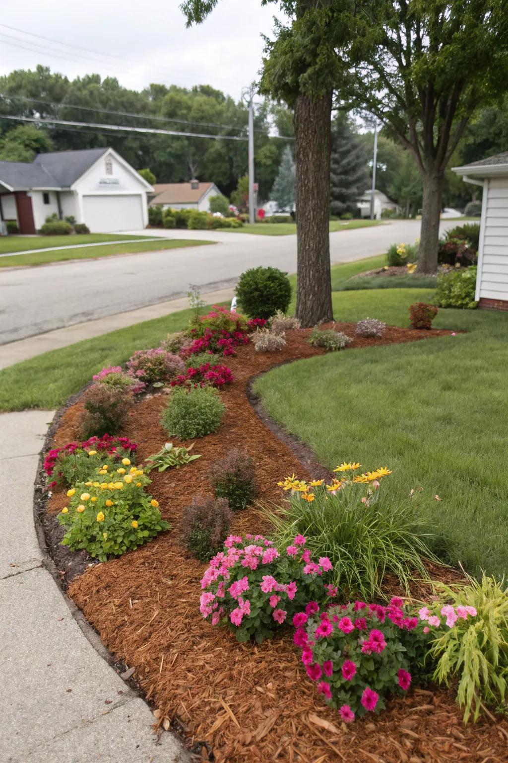 Bright mulch brings out the best in your plants.